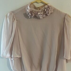 Slightly worn dusty rose blouse